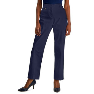JM Collection 2 Petite Tummy-Control Curvy Fit Navy Dress Pants NWT